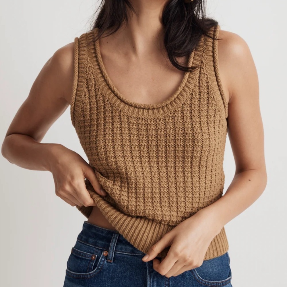 Madewell Textured-Stitch Sweater Tank size large